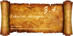Zabolai Artemon névjegykártya
